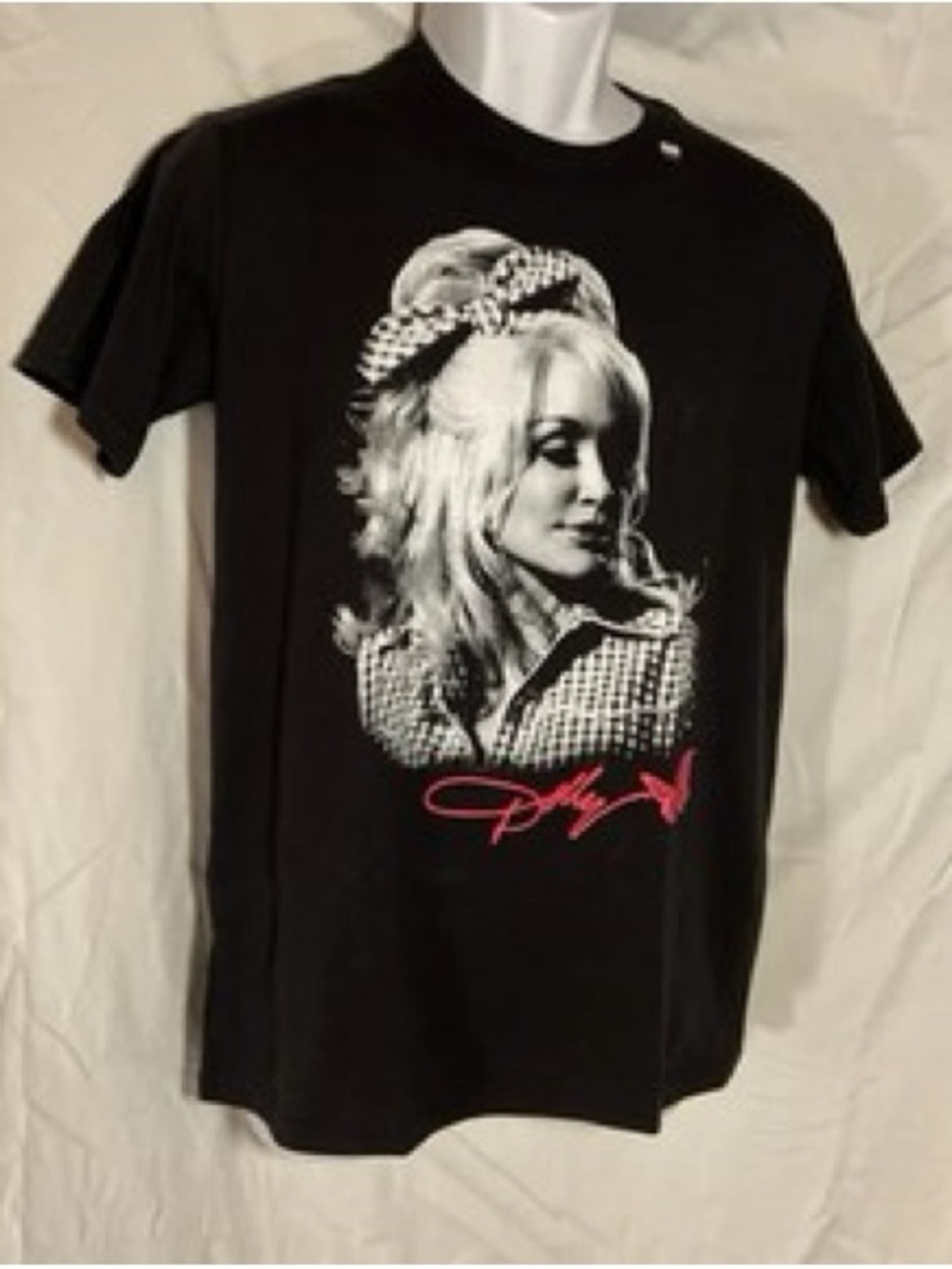 Dolly Parton Black and White Graphic Crew Tee - size Small